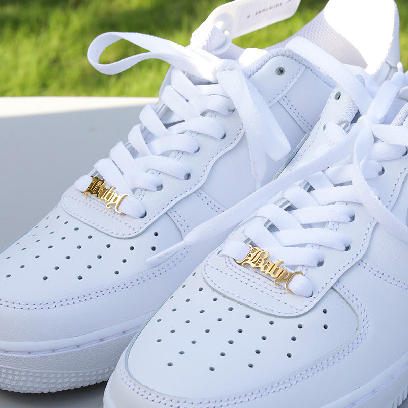 Personalized Name Metal Shoelace Charm Custom Shoe Buckle 1 pair