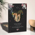 Personalized Black Floral Photo Collage Plaque Couple Room Decor 1st Year Anniversary Gift