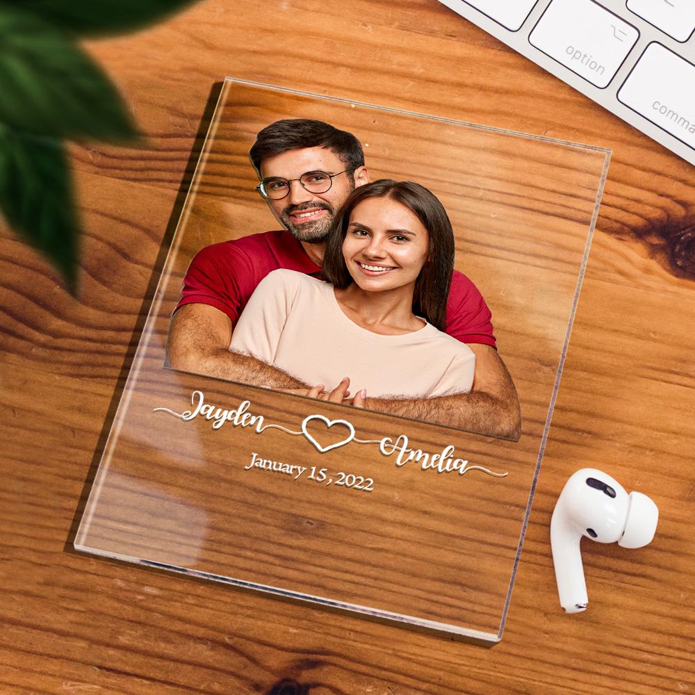 Custom Photo Acrylic Plaque Gift For Boyfriend Engagement Gift Personalized Wedding Gift For Couple