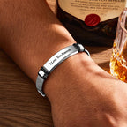 Personalized Engraved Text Black Bracelet