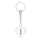 Custom Engraved Heart Scannable Code Music Crystal Keychain
