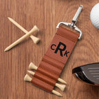 Personalized Monogram Golf Bag Tag Tee Holder with 5 Tees Golf Accessory Gift for Golf Lover