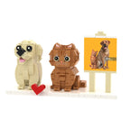 Custom Full-Body Cute Brick Figures of 1 Dog & 1 Cat with Frame Personalized Anniversary Gift Birthday Gift Christmas Gift for Pet Lover