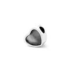 Paw Print Custom Heart Photo Charm Bead Pendant Silver