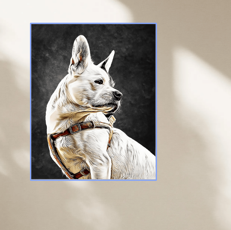 Personalized Pet Portrait Framed Pet Painting for Birthday and Keepsake Gifting