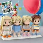 Full Body Customizable 4 People Photo Custom Cute Brick Figures Small Particle Block Perfect Children's Day Gift