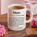 Personalized Five-Star Review Mug with Name Ceramic Coffee Mug Mother's Day Birthday Gift for Mom