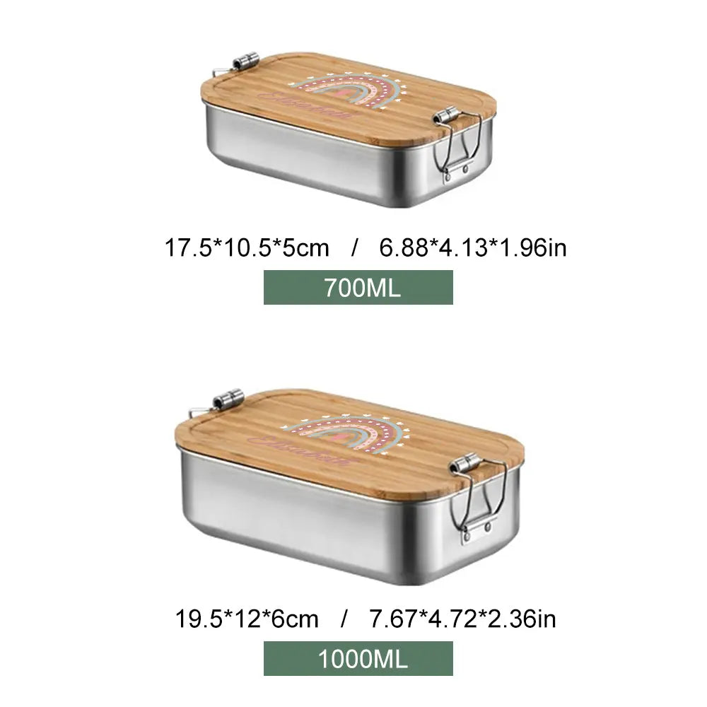 Personalized Lunch Box for Children Custom Stainless Steel Lunch Box with Name Back to School Gift for Children
