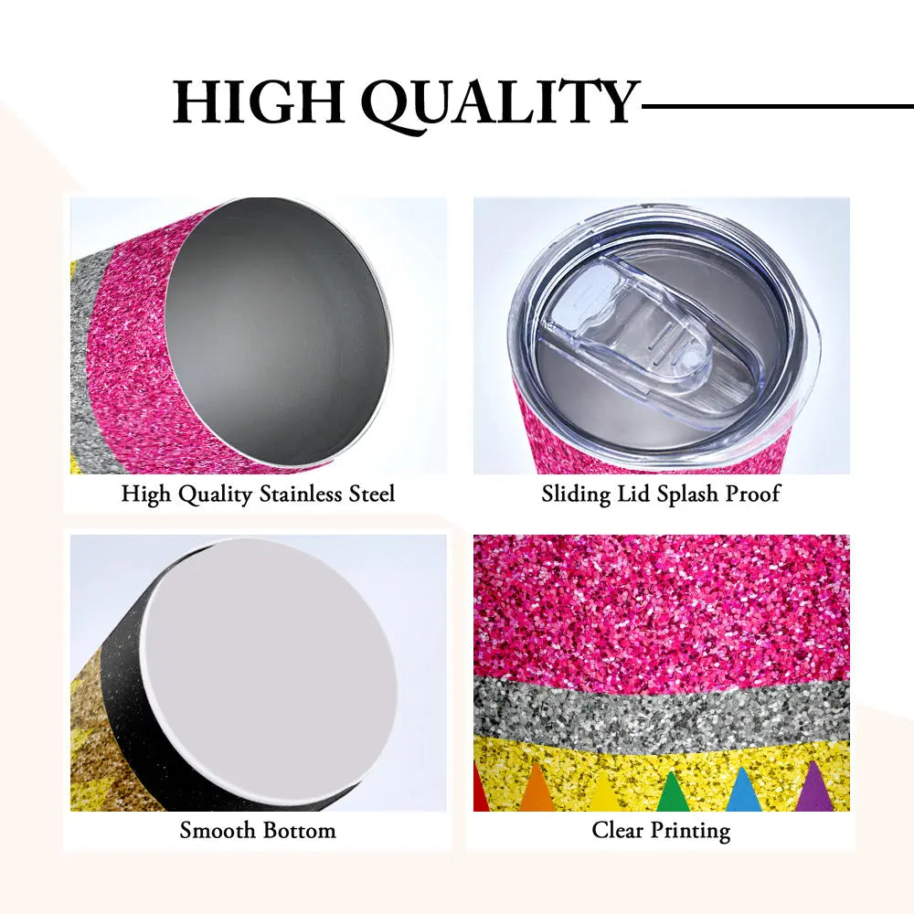 Personalized Glitter Apple 20oz Skinny Tumbler with Straw Back to School Appreciation Gift for Teacher