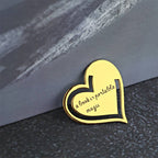 Custom Engraved Heart Metal Bookmark with Text
