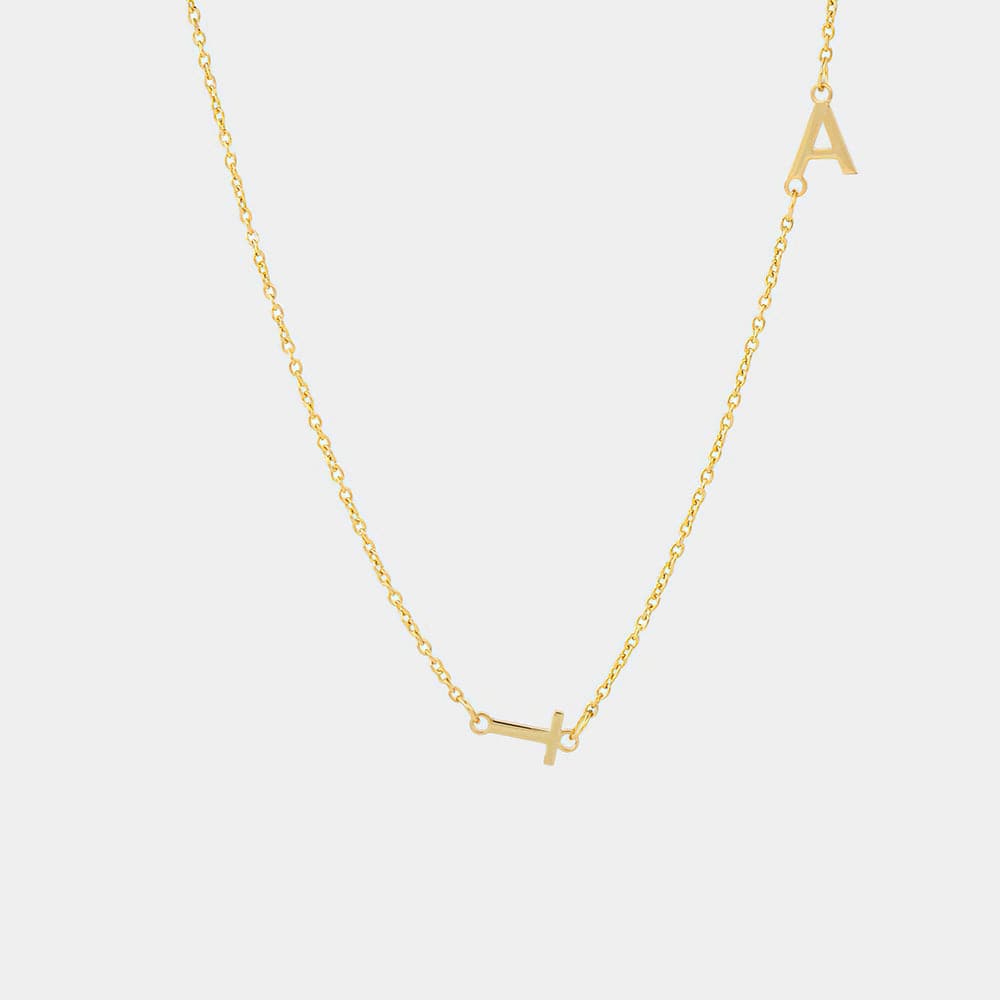 Custom Initial Necklace Personalized Stainless Steel Letter Necklace