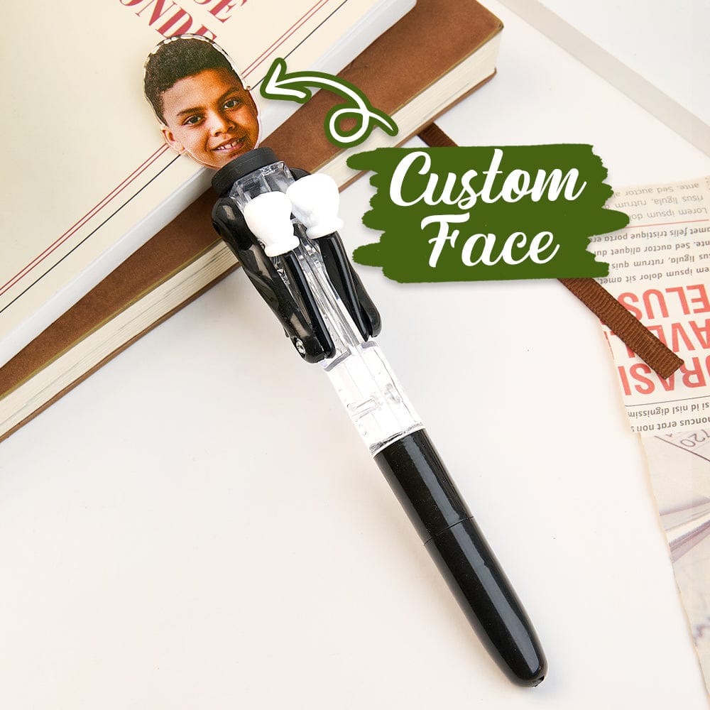 Personalized Boxing Pen with Face Creative Interactive Stress Relief Pen Funny Gift for Kids
