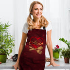 Custom Name Apron Personalized Heart Kitchen Apron