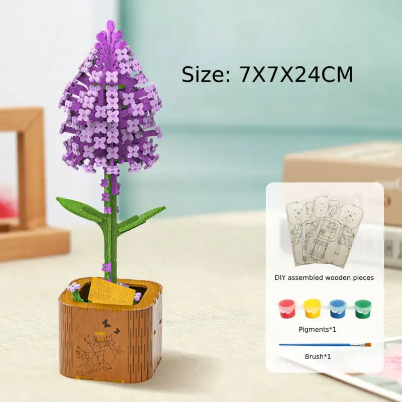 DIY Wooden Flower Puzzle 3D Puzzle Mother's Day Gifts for Mum