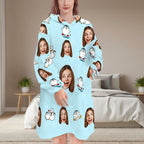 Custom Hoodie Blanket with Pocket Personalized Oversized Hoodie Sweatshirt