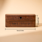 Personalized Engraved Wood Rings Bearer Box with Name and Date Wedding Proposal Gift for Couple