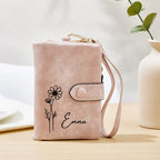 gifts for wife Forever Together - Unique Memento - Name Birth Flower Wallet Card Holder Birthday Gift for her - gifts for wif