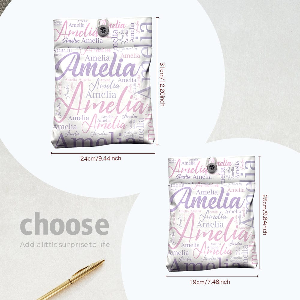 Personalized Name Book Cover with Pocket Book Cover Protector Gift for Book Lover