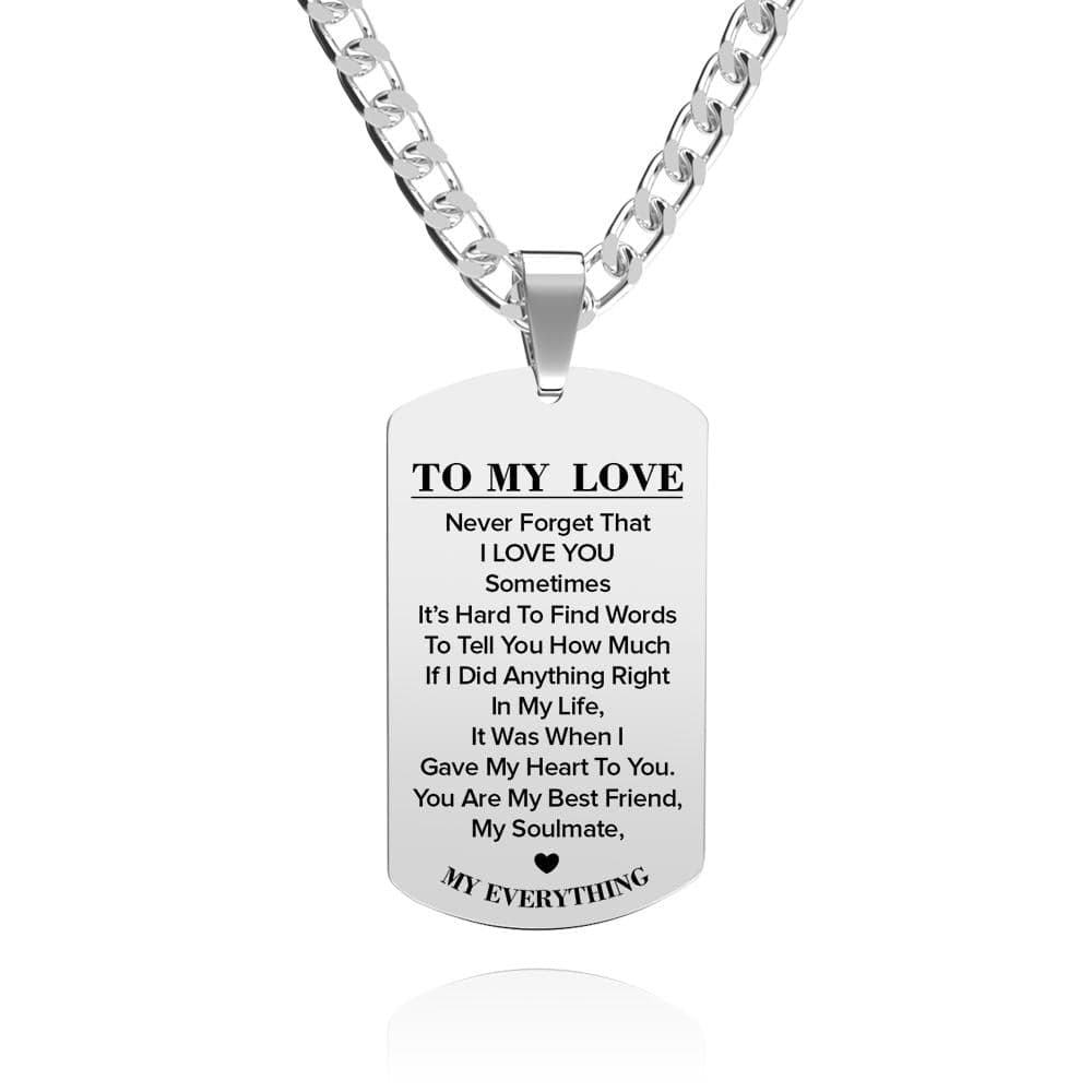 Personalized Engraved Stainless Steel Dog Tag Picture Necklace Gifts for Love