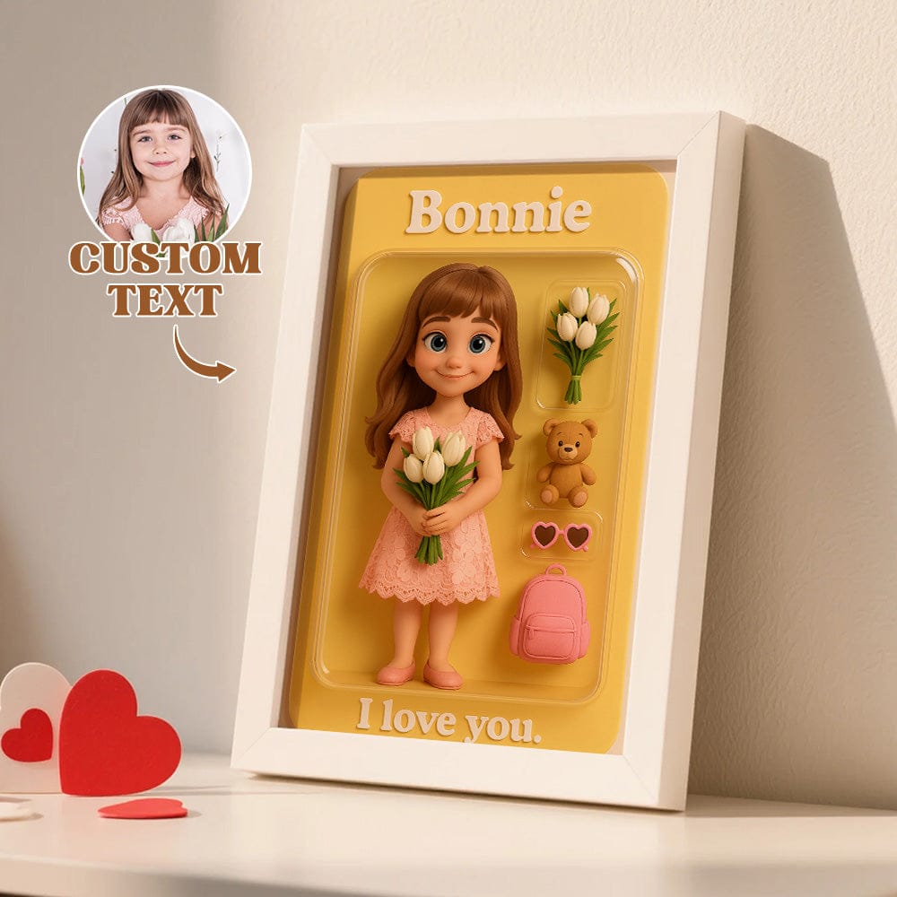Fully Body Custom Cartoon Style Figure Portraits Personalized Toy Box Art Custom Photo Frame Decorations Flat Printed Image