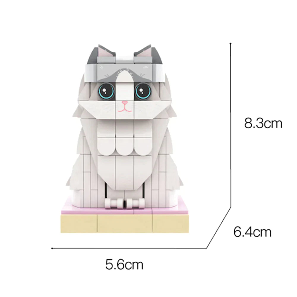 Custom Orange Cat Brick Figures Fully Body Customizable 1 Cat Photo Small Particle Block Customized Cat Only