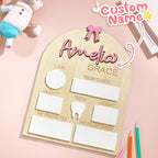 Personalized Coquette Bow Baby Name Sign with Birth Information Baby Shower Gift for New Mom