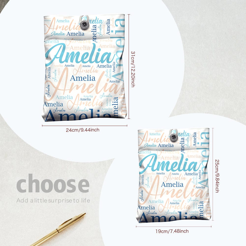 Personalized Name Book Cover with Pocket Book Cover Protector Gift for Book Lover