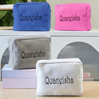 Personalized Waffle Cosmetic Bag Makeup Bag Makeup Organizer Gift for Her