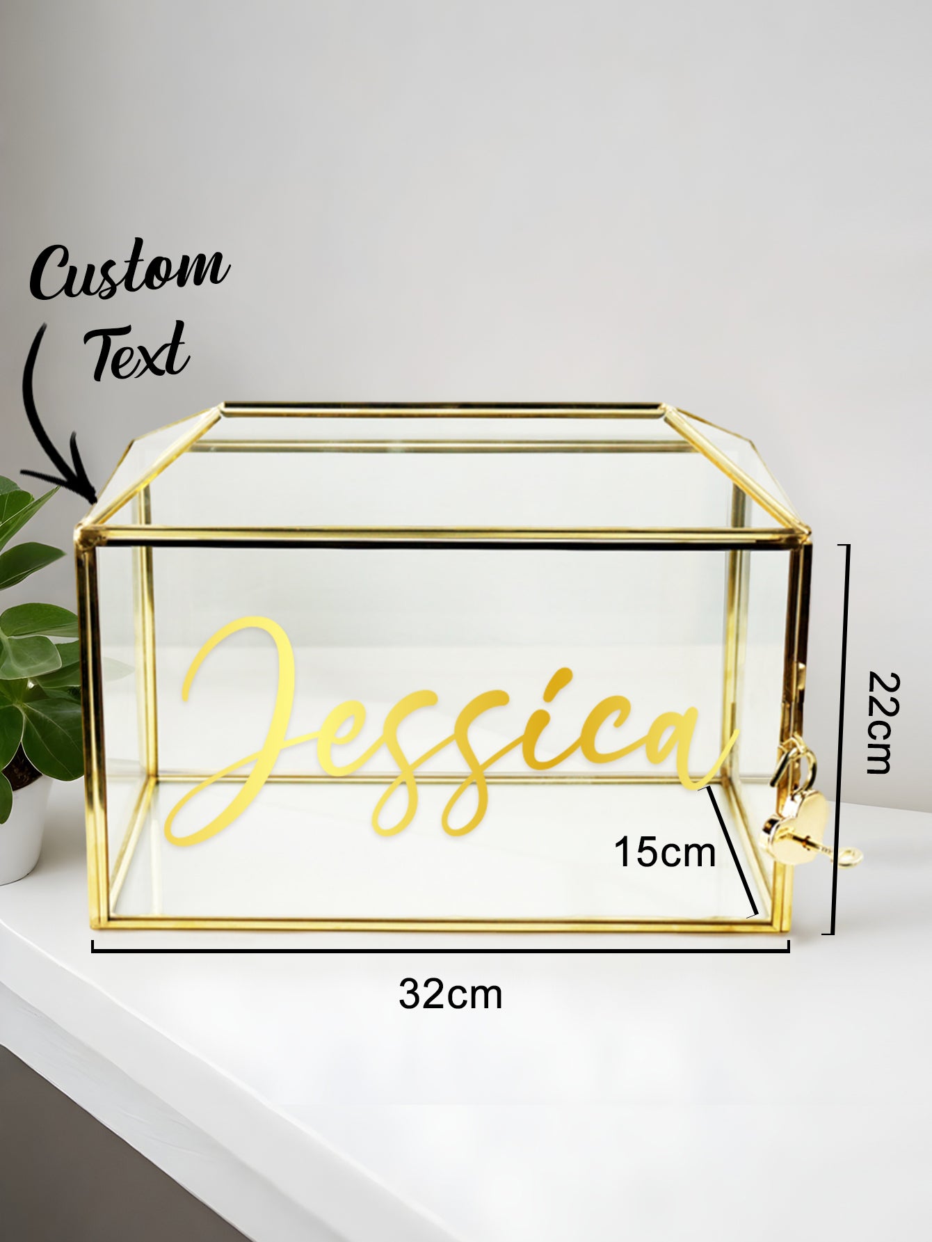 Personalized Engraved Glass Wedding Keepsake Box