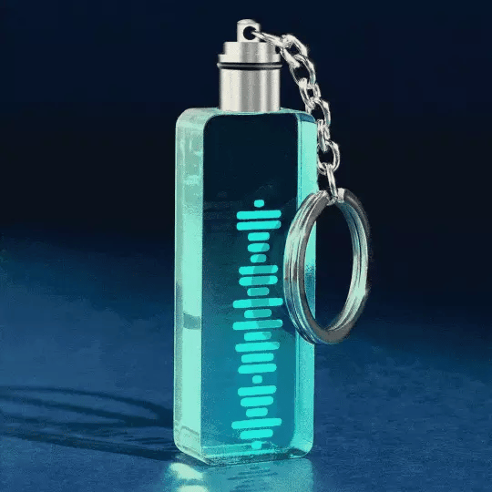 Anniversary Gifts Custom Music Code Keychain Personalized Song Shiny Keychain Memorial Gifts for Her