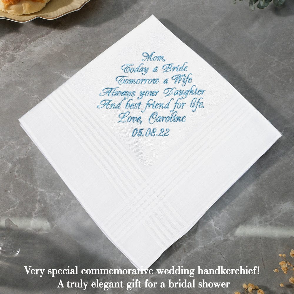 unique wedding handkerchief embroidered hankies gifts mother bride elevate close up
