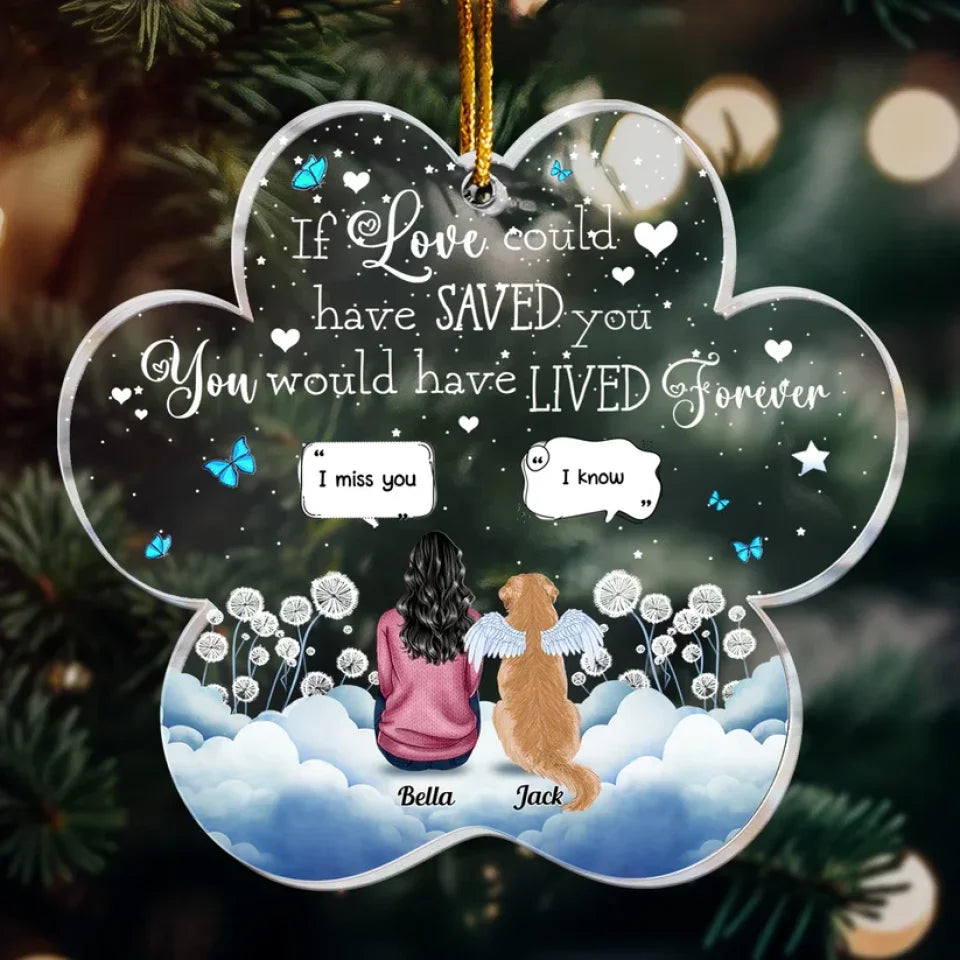 personalized design loss of dog gift ornament hanging keepsake main view