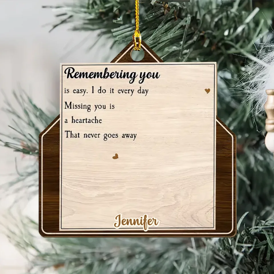 personalized design ornament wooden style memorial design