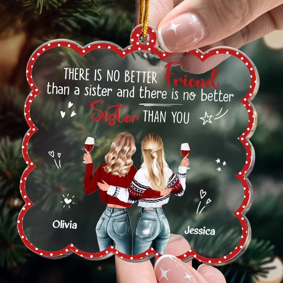personalized design there better sister than acrylic ornament gift for sister