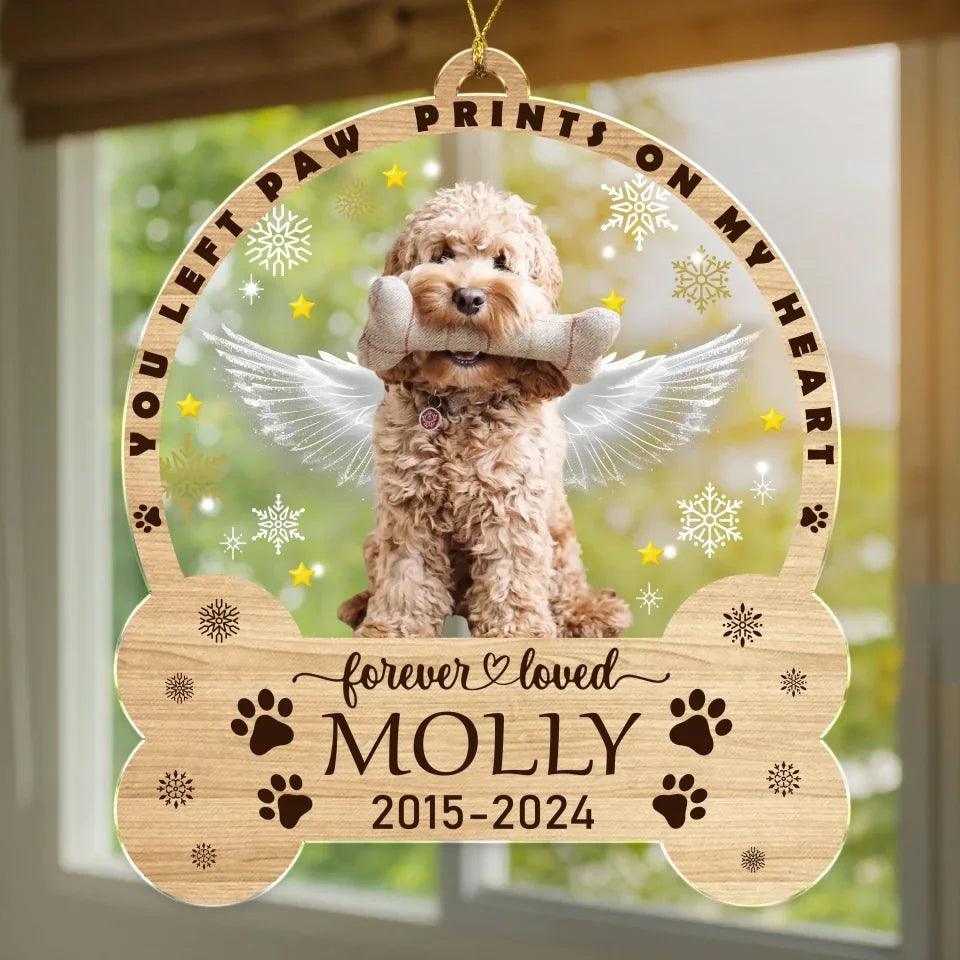 Wood and Acrylic Personalized Photo Photo Ornament Christmas Sympathy Gift for Loss of Dog