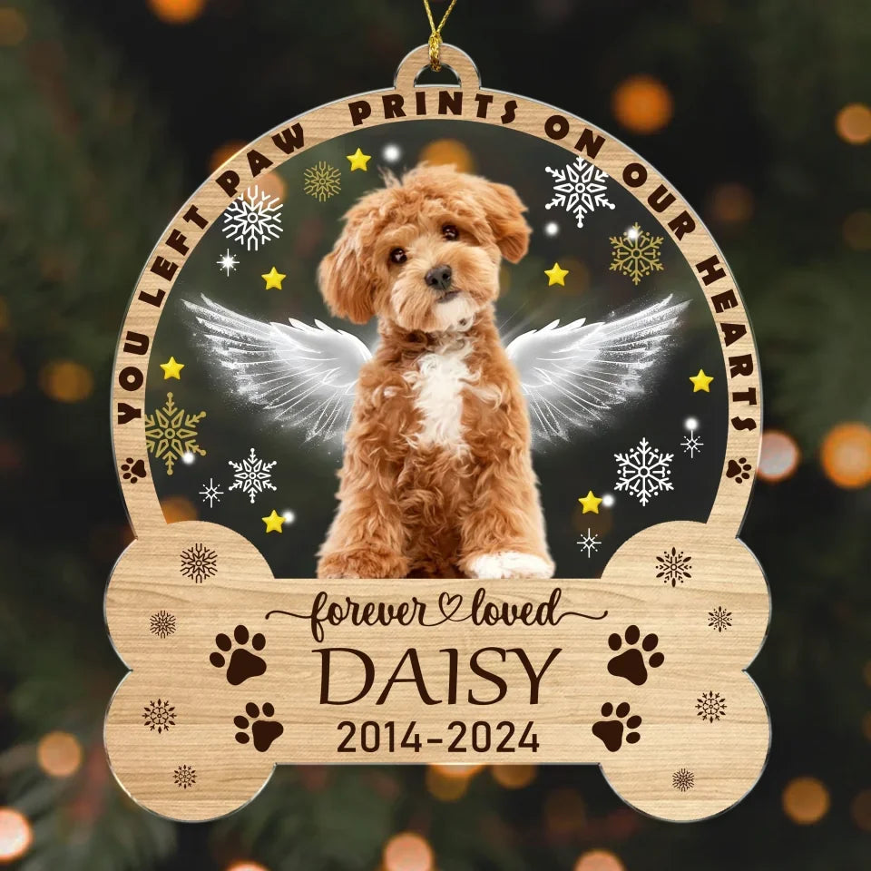 Wood and Acrylic Photo Ornament Personalized Photo Meaningful Keepsake Detail