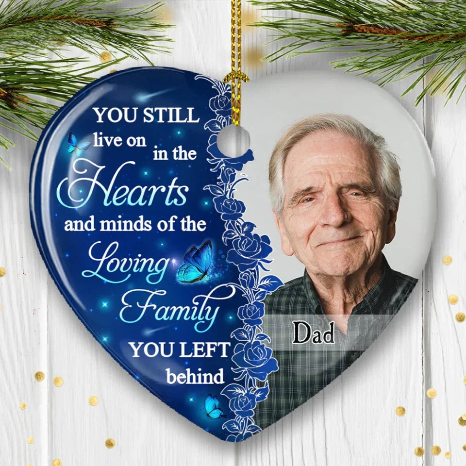 ornament personalized photo with name ceramic finish christmas remembrance ceramics