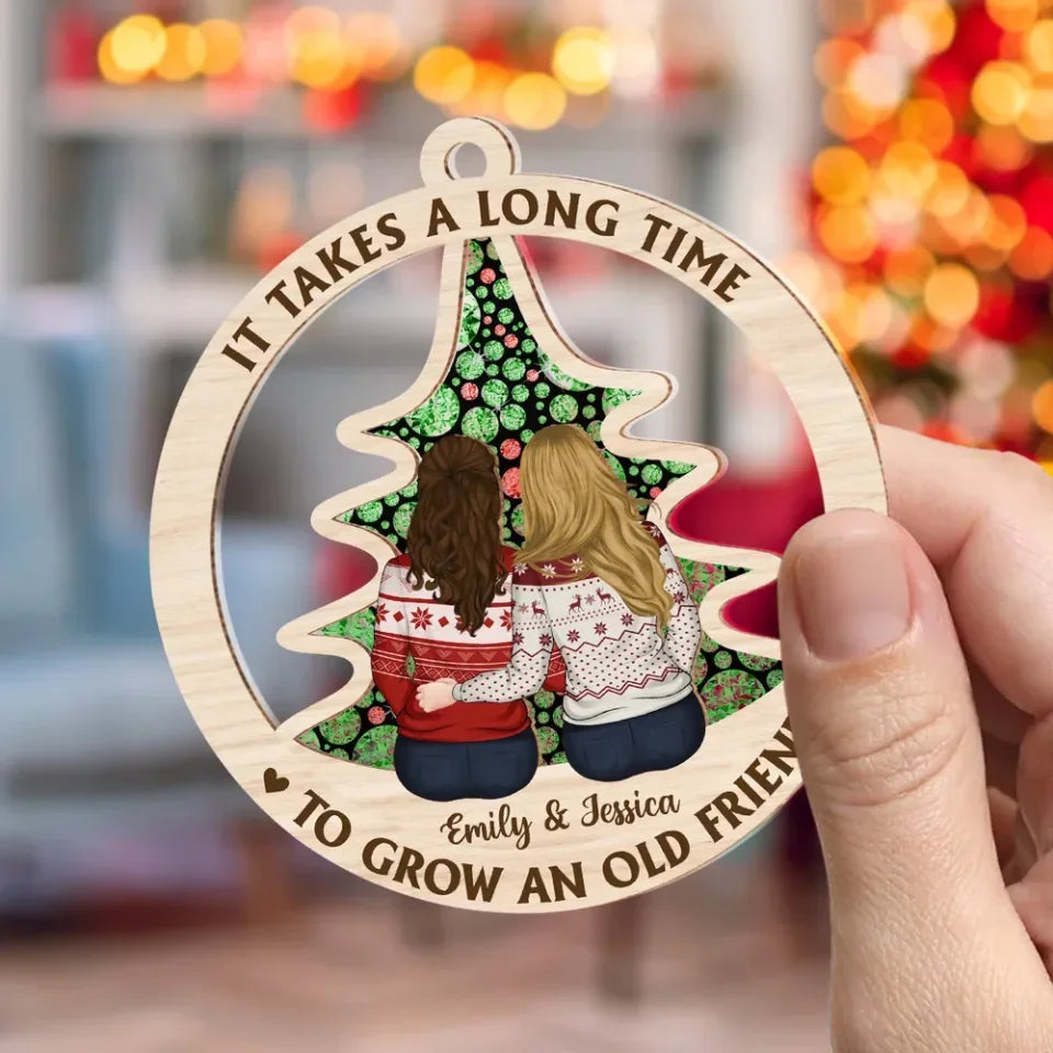 wooden grow old friend wood ornament personalized design gift for best friend