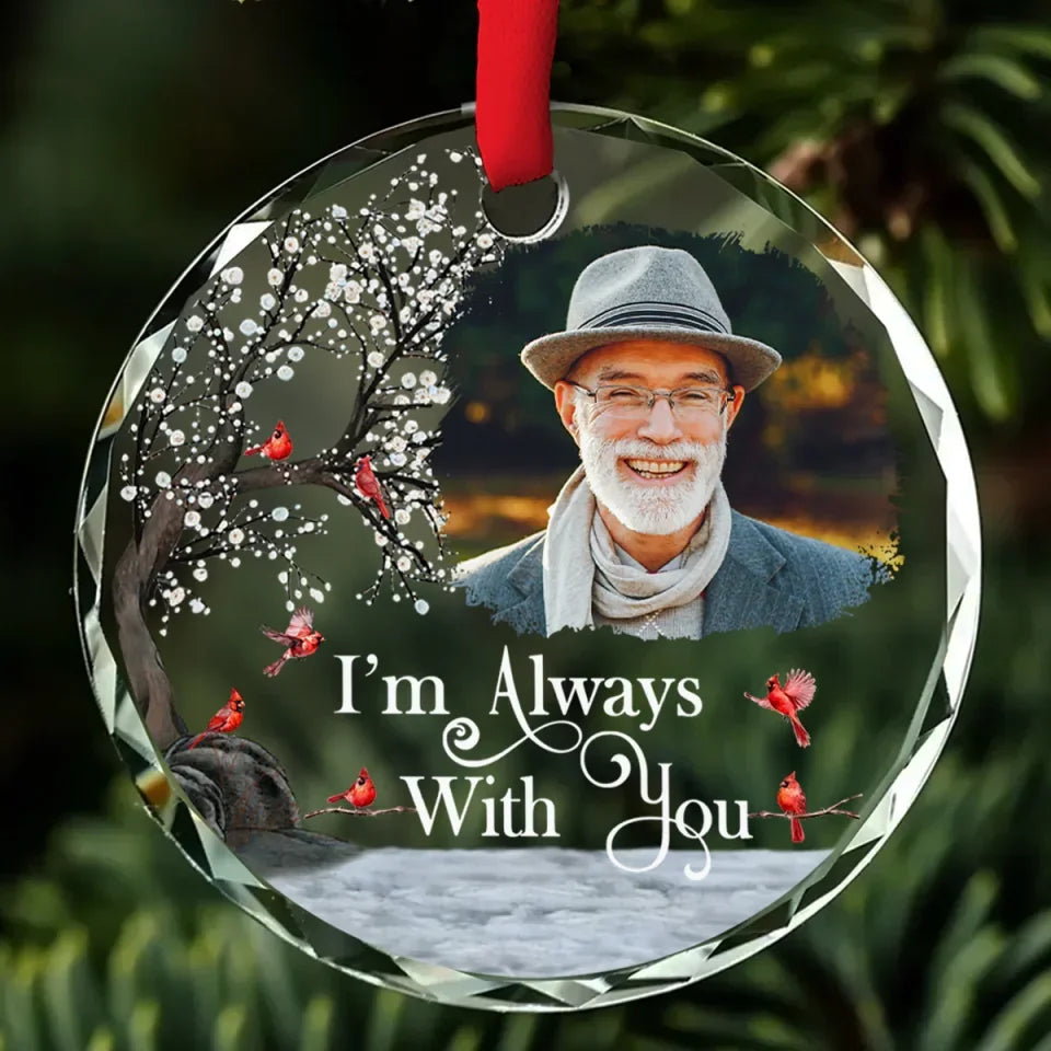 ornament personalized photo with name keepsake display crystal glass