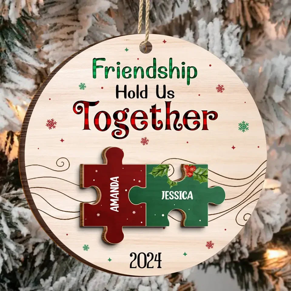hold together besties wood ornament personalized design wooden