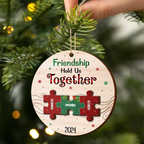 personalized design hold together besties wood ornament wooden
