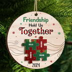 hold together besties wood ornament christmas gift