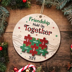 personalized design hold together besties wood ornament christmas gift