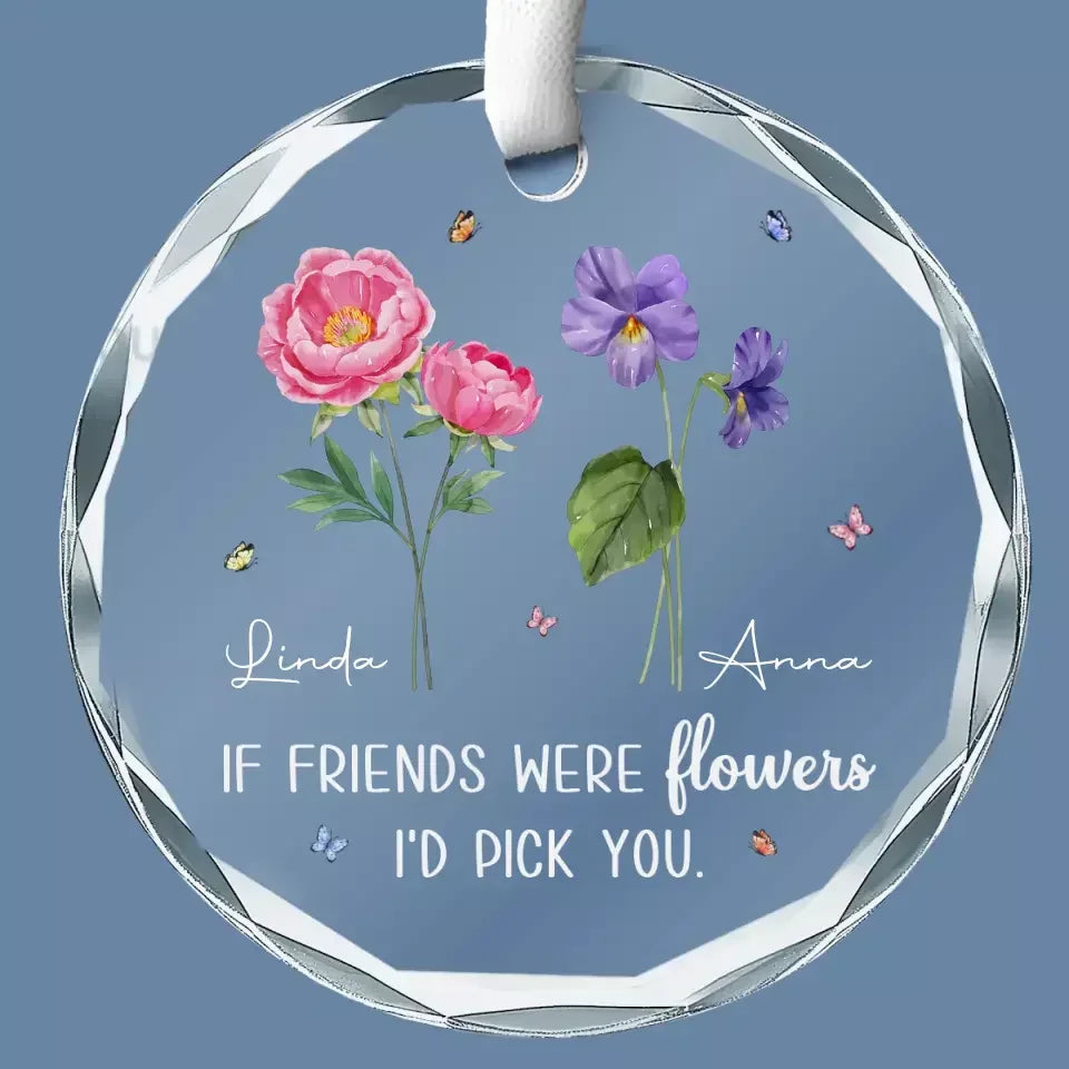 friends bff sisters circle glass ornament personalized design gift for sister
