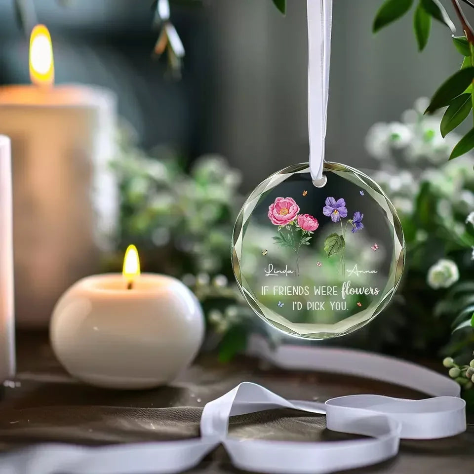 personalized design friends bff sisters circle glass ornament gift for sister