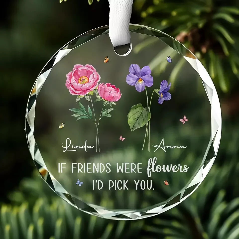 friends bff sisters circle glass ornament personalized design