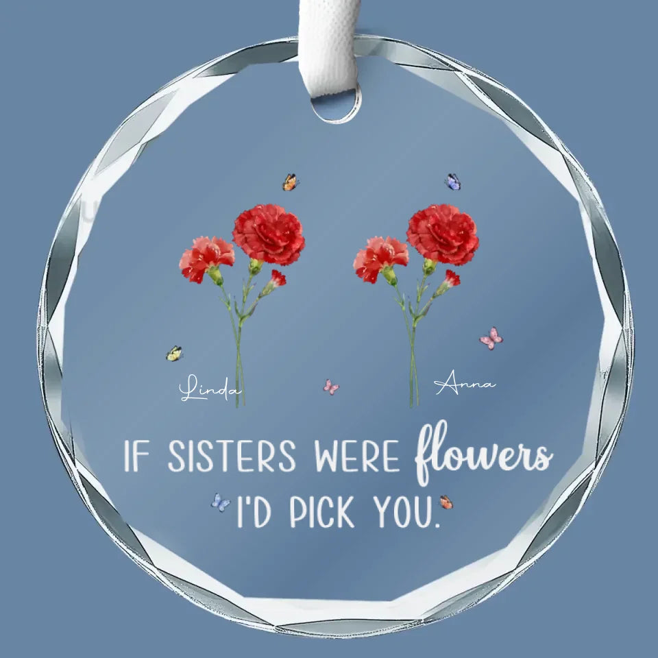 friends bff sisters circle glass ornament gift for sister personalized design