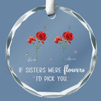 friends bff sisters circle glass ornament gift for sister personalized design