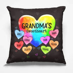custom grandmas so into her sweethearts pillow for grandma with family names home keepsake