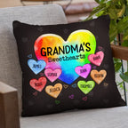 grandmas so into her sweethearts personalized pillow with family names meaningful wall decor